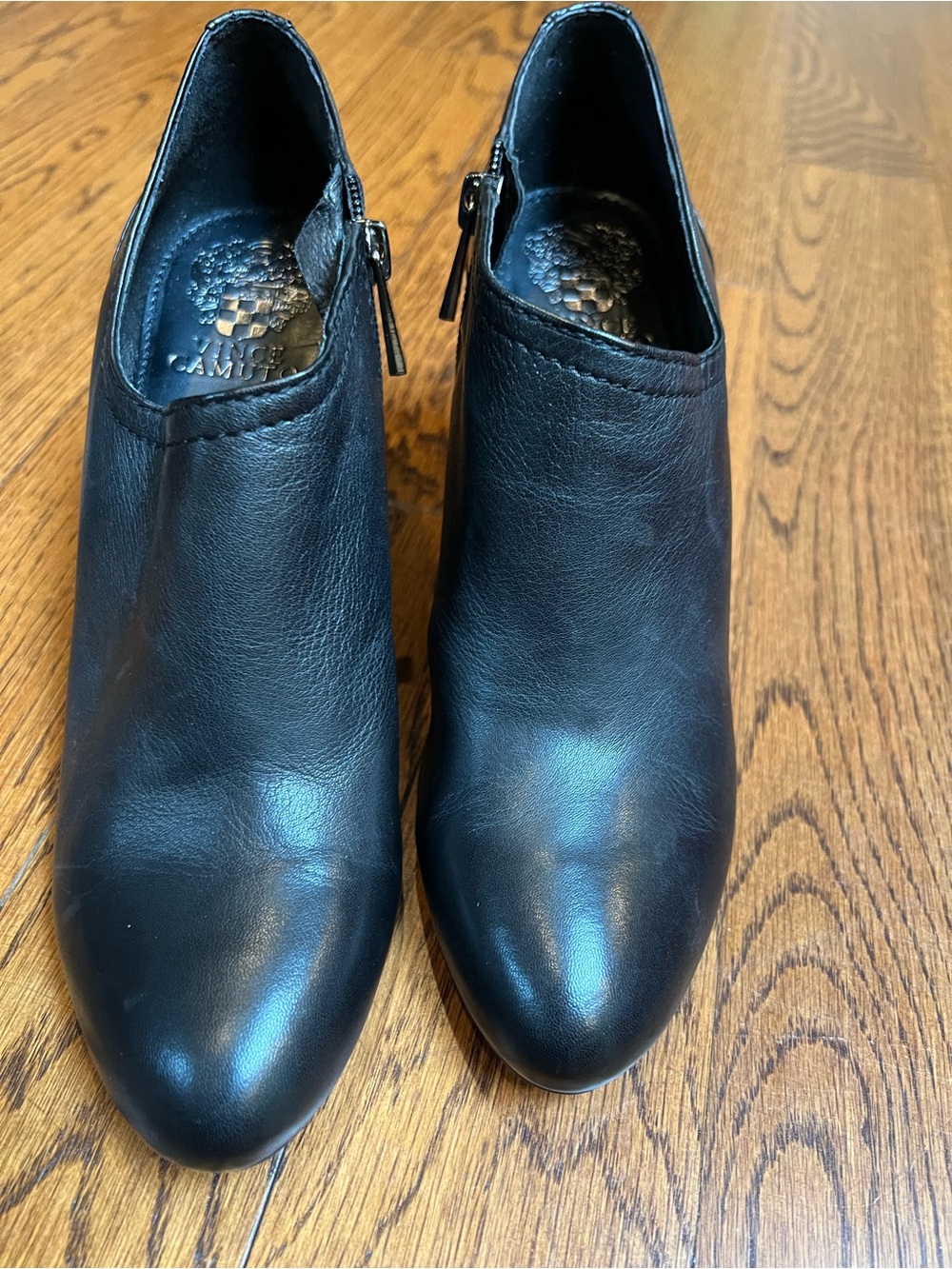 Vince Camuto Black Leather Ankle Booties